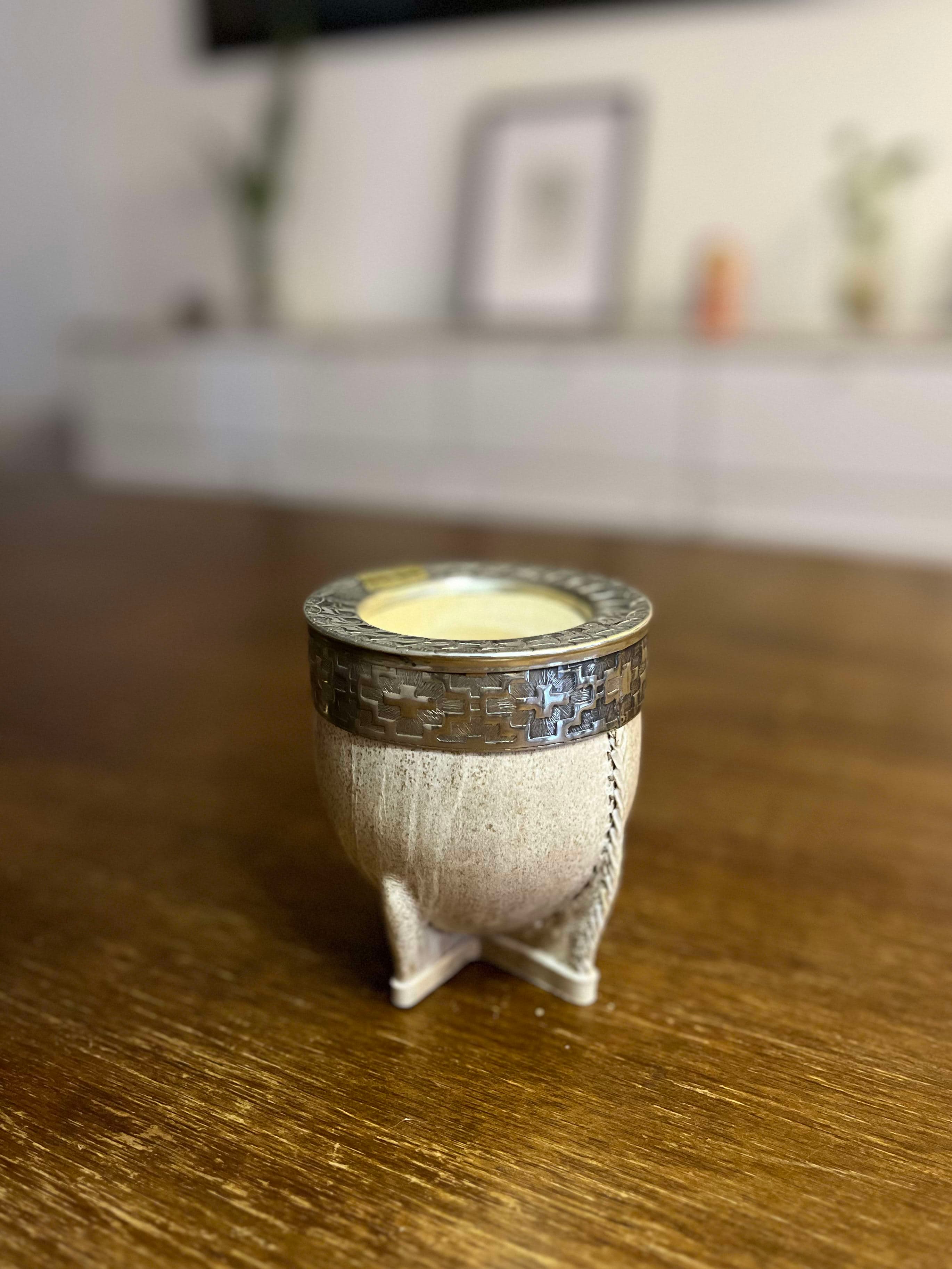 Mate imperial de calabaza - Alpaca (Cuero crudo)