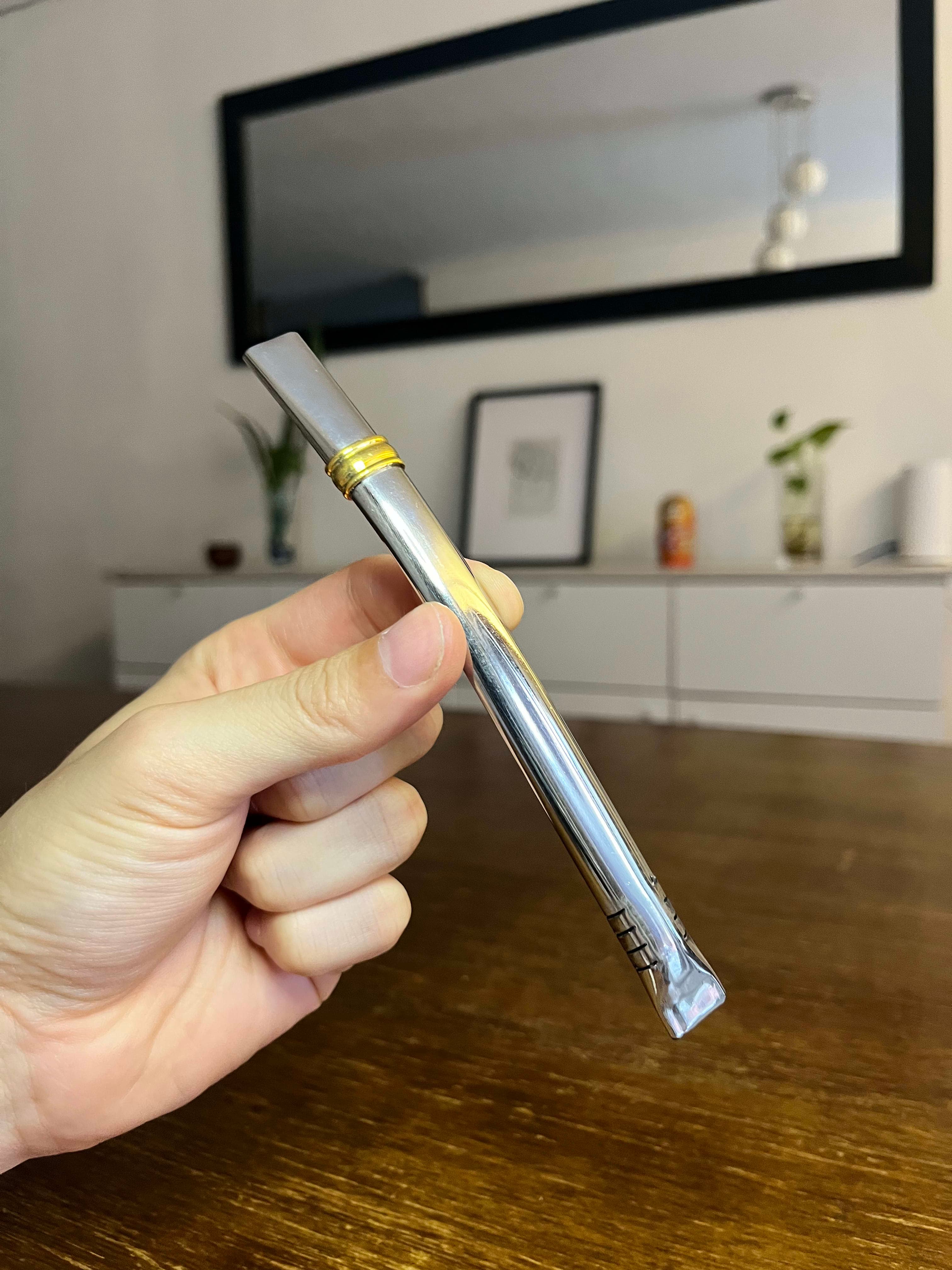 Bombilla Chata Corta - Acero